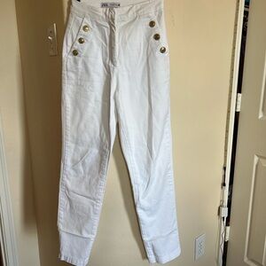 Zara white straight pants